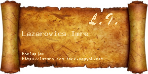 Lazarovics Imre névjegykártya