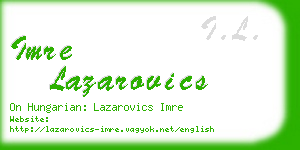 imre lazarovics business card